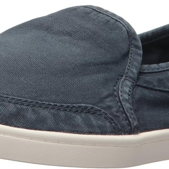 Womens Canvas Loafers Slip On Shoes Comfort Footbed Casual Navy 9 - Picture 1 of 7